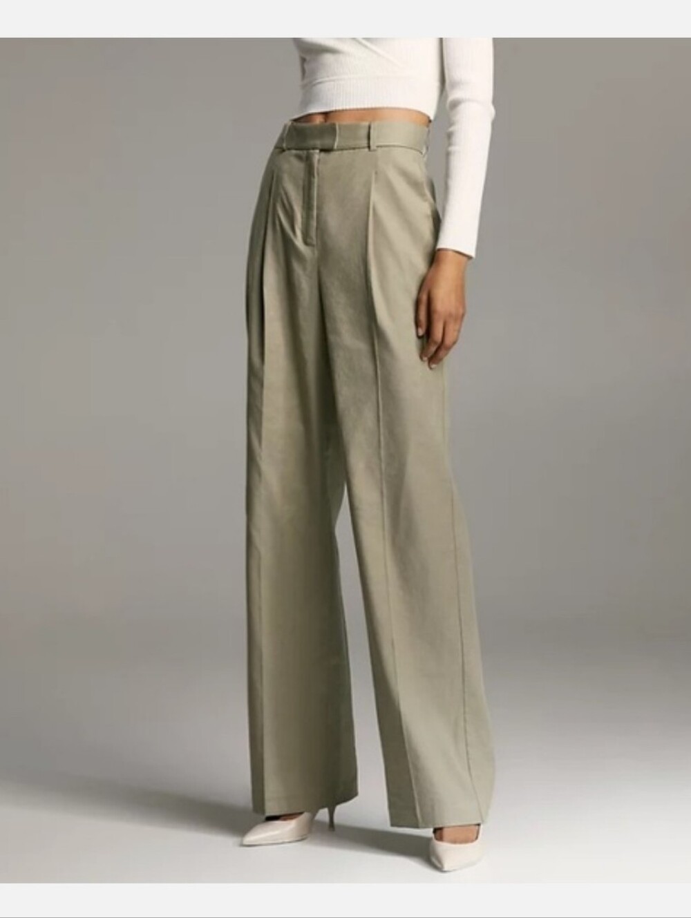BABATON Sadiki Linen Blend Pants Khaki Safari Size 6 Aritzia